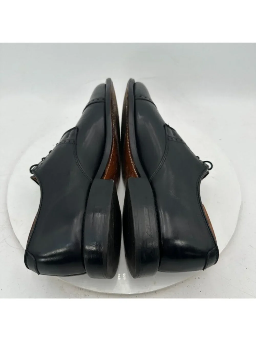 Allen Edmonds Clifton Men Size 7D Black Leather Wingtip Cap Toe Derby Dress Shoe